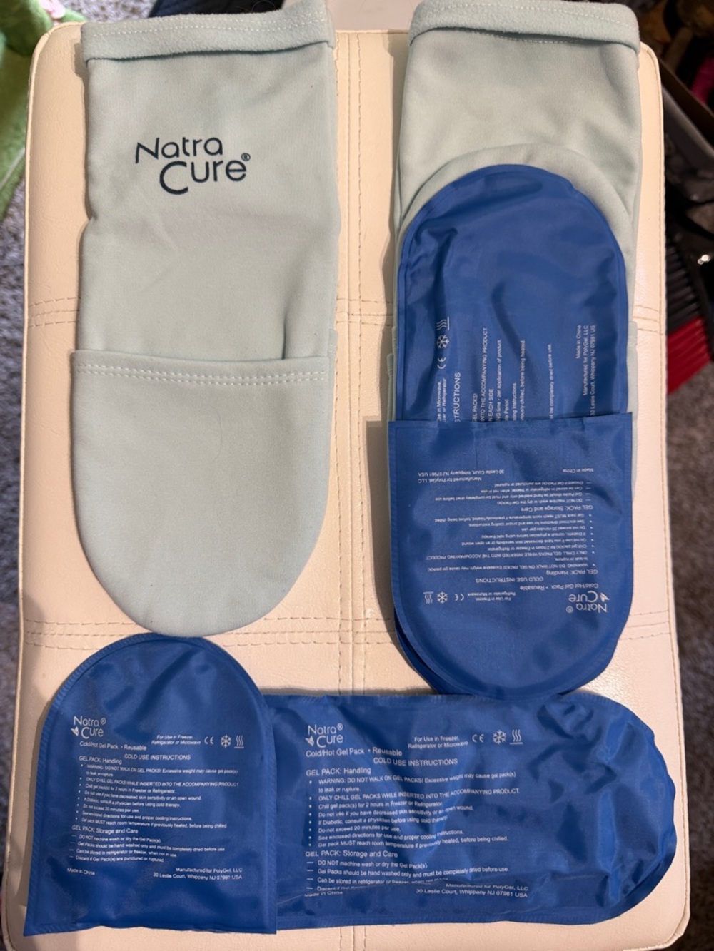 Natra Cure Reusable Gel Pack Set in Blue and Light Gray